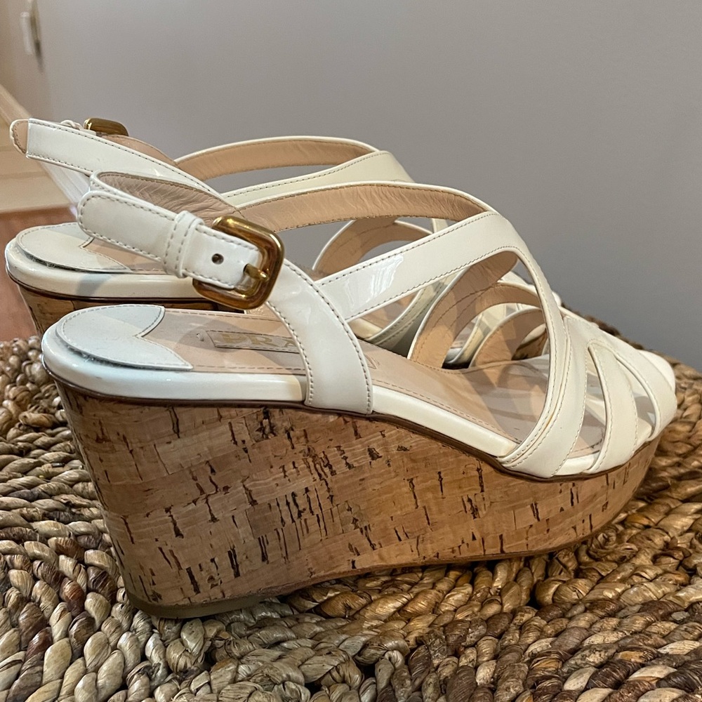 Prada Patent Cork Wedge sz38